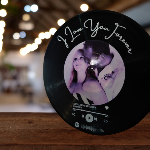 Vinyl Record Photo Stand With Music code That CAN be scanned